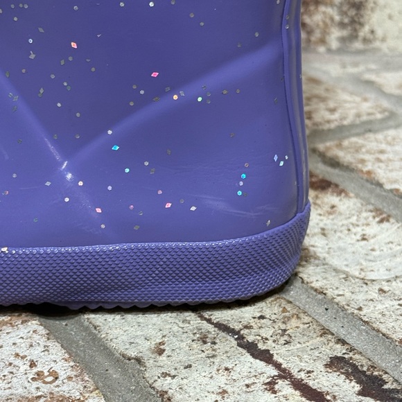 Like New Hunter Rain Boots Kids Glitter Purple Rain Boots Size 12 - Picture 10 of 11